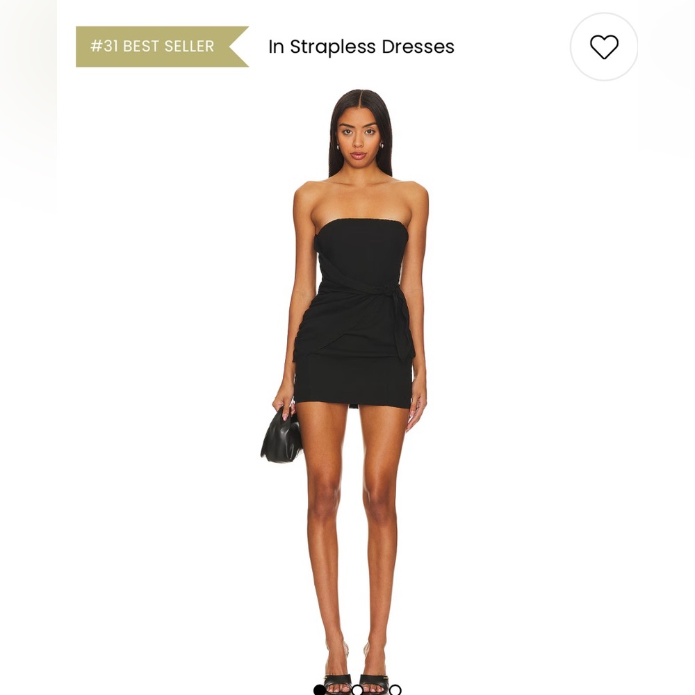 Revolve Superdown Black Strapless Dress Mini Crepe Small